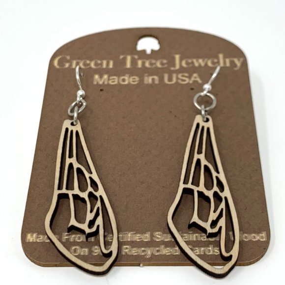 Green Tree Jewelry - Beautiful Bee Wing Earrings - Cream